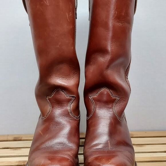 Vintage Levi's Mens Orange Tag | Brown | Leather Cowboy Boots Size 8.5D - Picture 4 of 12